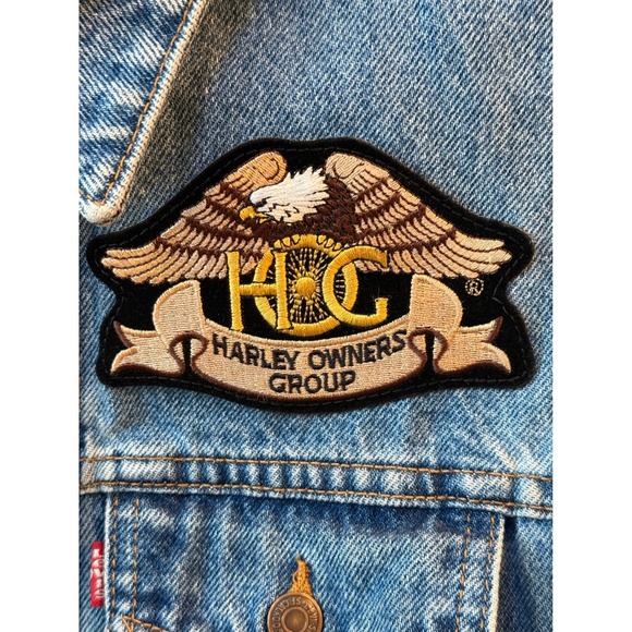Vintage Levis‎ Womens Denim Vest Size L Harley Sturgis 2005 Biker Patches - Picture 4 of 11